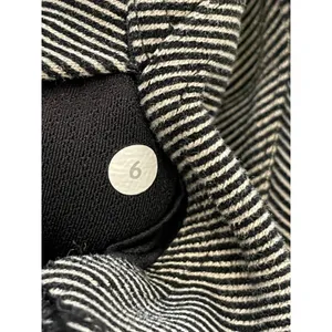 Lululemon Keep Up Crew Size 6 Black Stripe Cotton Fleece Athleisure Sweatshirt thumbnail 10