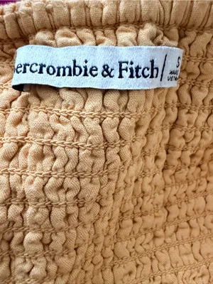 Abercrombie & Fitch Yellow Polka Dot Button-Front Linen Blend Crop Tank thumbnail 3