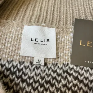 Le Lis Collection Womens Fair Isle Quarter Zip Sweater Tan‎ Brown Nordic M thumbnail 8