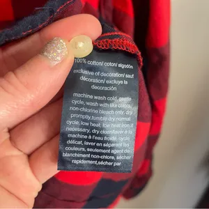 Tommy Hilfiger Cotton Flannel Button down navy and red checkered thumbnail 7