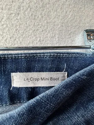 FRAME Le Crop Mini Boot Jeans 29 Cropped Bootcut Distressed Raw Hem Denim‎ thumbnail 7