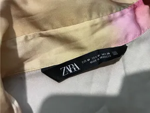 Zara Pastel Multicolor Satin Button-Front Blouse thumbnail 2