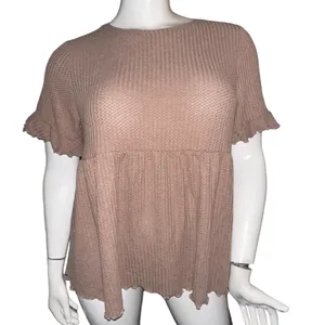 Floerns Waffle Knit Peplum Top thumbnail 2