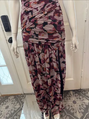 Nicholas Micaela Halter Neck Purple Floral Gown size XSMALL A1 thumbnail 6