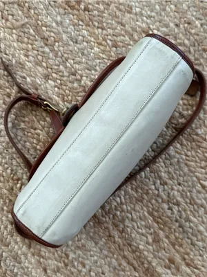 COACH Vintage RARE Spectator Saddle Crossbody Bag Bone & Tabac Leather 077-6787 thumbnail 8