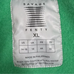 Savage X Fenty Essential Fleece‎ Scope Logo Cropped Hoodie Sweatshirt Green XL thumbnail 10