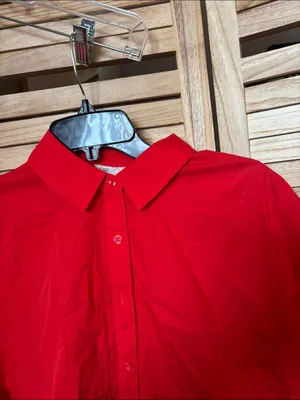FINAL MARKDOWN Unique Cato Short Sleeve Red Babydoll Top Medium thumbnail 2
