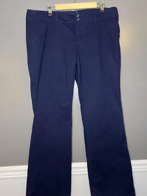 American Eagle Outfitters Pants Womens 16 Long Blue Chino Straight Leg Stretch thumbnail 2