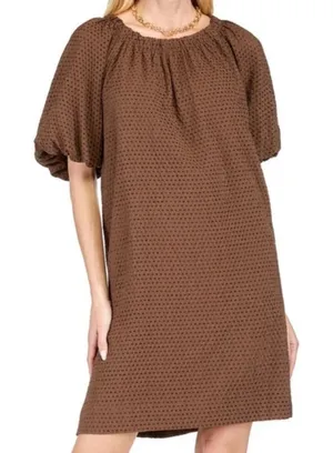 JADE Gather Neck Tie Back Dress thumbnail 1