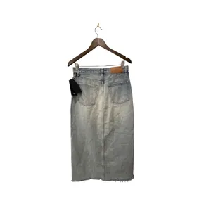 7 For All Mankind‎ Distressed Asymmetrical Denim Maxi Skirt Size 27 thumbnail 12