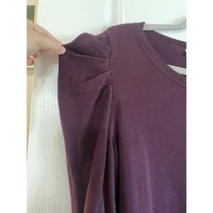 Calvin Klein Women's Puff-Sleeve Sweater Dress. Size XL. Eggplant thumbnail 3