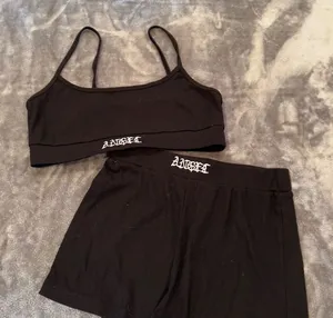 Black Angel Crop Top and Shorts Set thumbnail 1