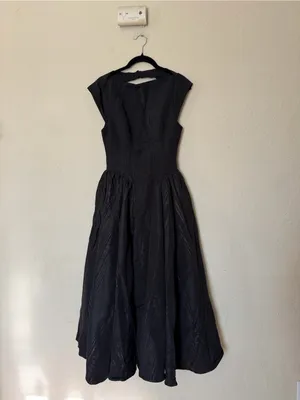house of Cb Debutante Black Moire Backless midi dress size S NWOT thumbnail 3