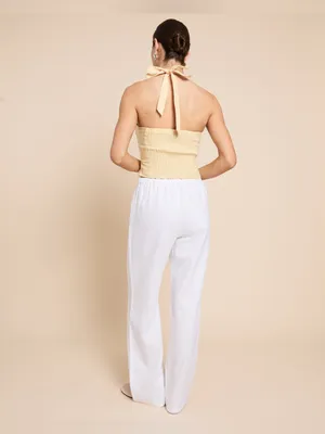 NWT Few Moda Paloma Linen Pant size XS white drawstring CAARA Tibi thumbnail 3