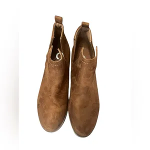 Journee Collection Rimi Brown Faux‎ Suede Block Heel Ankle Booties Size 9 thumbnail 7