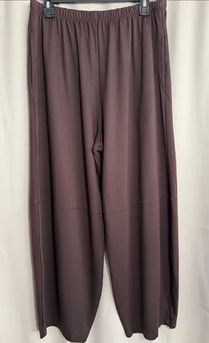 bryn walker Oliver Chocolate Brown Lantern Barrel Pull On Modal Pants Medium thumbnail 1