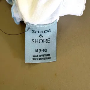Shade & Shore Blue Striped‎ Tie Front Ruffle Cottagecore Swimsuit Medium NEW thumbnail 9