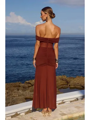 Runaway The Label Meila Maxi Dress in Espresso XSmall New Womens Jersey Mesh thumbnail 10