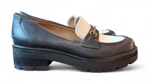 Sam Edelman Black White Leather Horsebit Lug Sole Loafers Women’s 8 EU 38 thumbnail 1