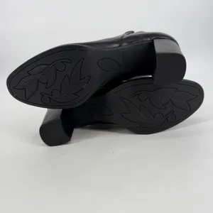 Born Black Leather Ankle Boots Block Heel Side Zip Womens Size 11‎ Comfort thumbnail 8