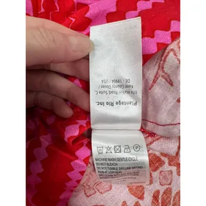 NWT Farm Rio Jungle Scarf Red Pink Linen Blend Romper Button Front Sleeveless M thumbnail 7