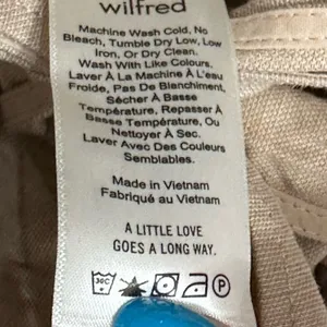 Aritzia Wilfred Brax Jumpsuit Beige Size 8 Linen Blend Wide Legs Wrap Front Tie Waist thumbnail 10
