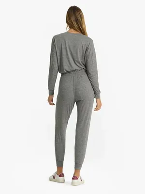 NEW Vuori Womens Jumpsuit Lux‎ Henley Heather Gray Size S thumbnail 2
