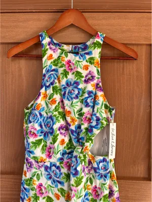 NWT For Love and Lemons Lucy Open Back Cutout Mini Dress Multi Floral Women’s XS thumbnail 3