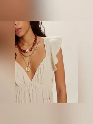 NWOT Free People Free-Est Aquamarine Maxi Dress - Tea neutral cream - Medium thumbnail 5