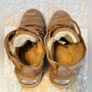 UGG Bethany Classic Slim Chestnut Suede Lace Up Shoes Boots thumbnail 6