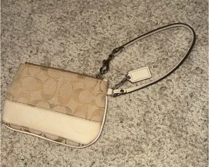 Coach Wristlet Wallet Cream Tan Signature Canvas thumbnail 2