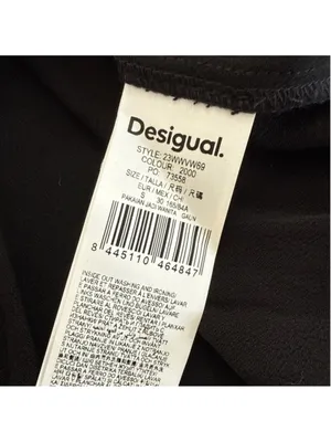 Desigual Black Long Sleeve Mini Dress Sunburst Embroidery Small thumbnail 7