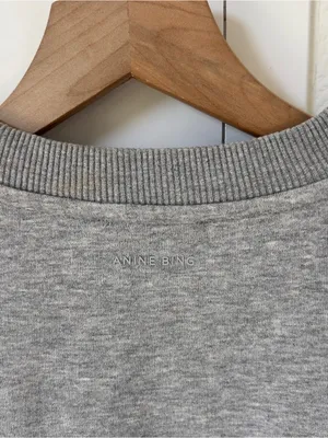 Anine Bing Spencer Sweatshirt Logo in Heather Grey NWT thumbnail 5