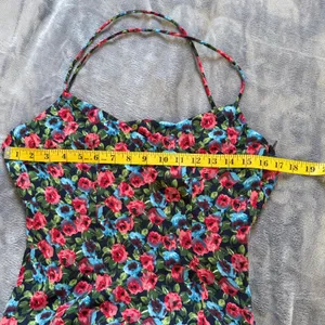 NastyGal Maxi Dress 2 Black Red Floral Open Cowl Back Side Slit‎ Dark Romance thumbnail 10