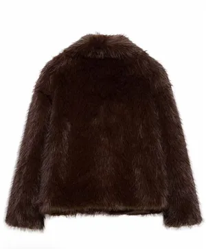 Brown Faux Fur Jacket thumbnail 3