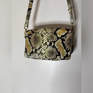 Madewell The Flap Convertible‎ Crossbody Snake Embossed Leather Bag Purse thumbnail 4