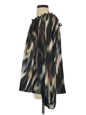 NWOT S H&M Multi-Color Women’s Smocked Neck Long Sleeve Blouse Business Casual thumbnail 6