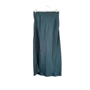 MADEWELL Satin Midi Slip‎ Skirt Smoky Spruce 00 thumbnail 3