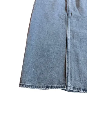 Levi's Grey Denim A Line Maxi Skirt High Slit Five Pocket Size 24 Women's NWT thumbnail 4