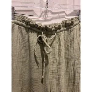 Universal Thread Sage Green Cotton Gauze Wide Leg Pants Womens Large High Rise thumbnail 3