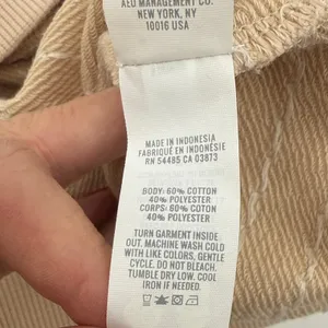 Aerie Women's Tan Textured Dot Crewneck Sweatshirt XL Oversized Comfy Athleisure thumbnail 7
