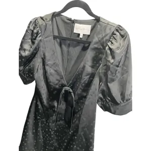 Charles Henry Women's Black Puff Sleeve Polka Dot‎ Dress Size L thumbnail 3