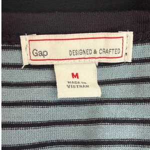 Gap Womens‎ Sleeveless Striped Maxi Dress Blue Black Drawstring Waist Pockets M thumbnail 3