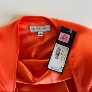Gianni Bini Peyton Satin Mini Draped Sheath Dress Women's Size 2 Mandarin Orange thumbnail 7