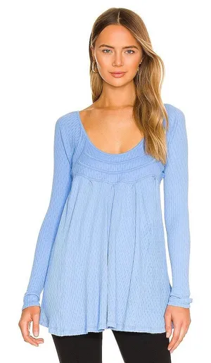Free People It's Always You Top Cornflower Blue Babydoll Tunic Revolve Small thumbnail 1