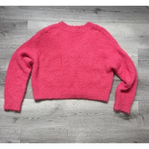 Marine Layer Teddy Eyelash Sweater Womens S Pink Fuzzy Wool Blend Cropped thumbnail 3