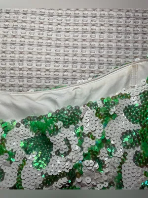 Jovani Size 10 Green And White Floral Full Length Sequin Prom Homecoming Straps thumbnail 7