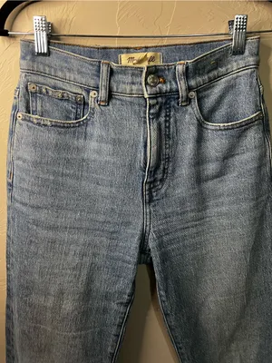 Madewell 90s Straight High Rise Jeans Rondell Wash Crease Edition Denim thumbnail 3