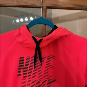 Nike Vibrant Neon Pink Pullover Hoodie Fleece Lined Thermal w/ Cowl Neck Size XL thumbnail 2