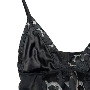 Victoria's Secret Unlined Floral Embroidered Longline Bralette Black Size M NWT thumbnail 8